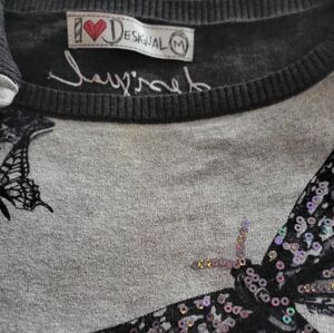 Desigual Gray Sequin Sweater